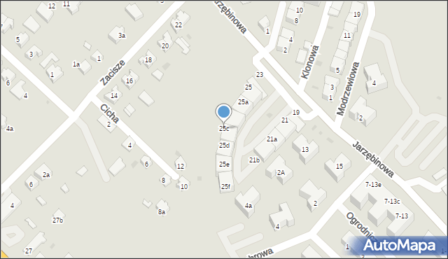 Siechnice, Jarzębinowa, 25c, mapa Siechnice