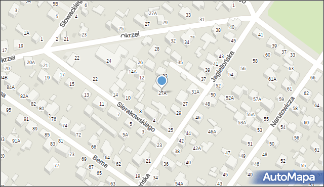 Siedlce, Jagiellońska, 27A, mapa Siedlce