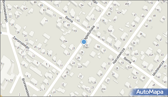 Siedlce, Jagiellońska, 30, mapa Siedlce