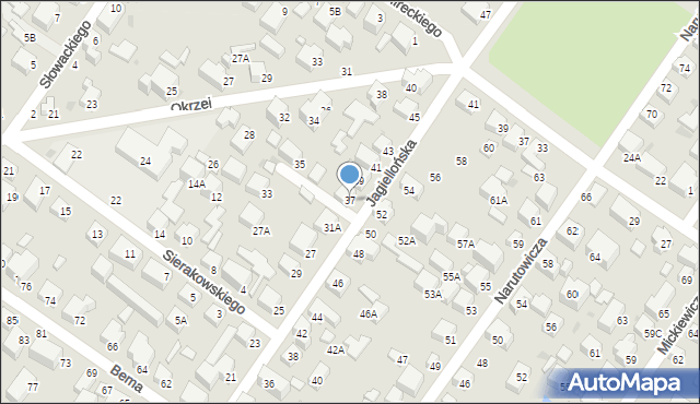 Siedlce, Jagiellońska, 37, mapa Siedlce