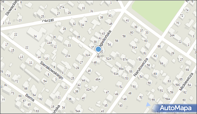 Siedlce, Jagiellońska, 50, mapa Siedlce