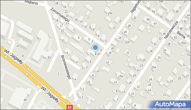 Siedlce, Jagiellońska, 7, mapa Siedlce