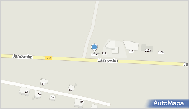 Siedlce, Janowska, 111A, mapa Siedlce