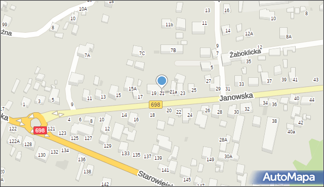 Siedlce, Janowska, 21, mapa Siedlce