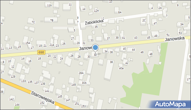 Siedlce, Janowska, 32, mapa Siedlce