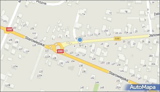 Siedlce, Janowska, 6, mapa Siedlce