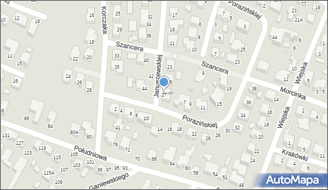 Siedlce, Januszewskiej Hanny, 27, mapa Siedlce