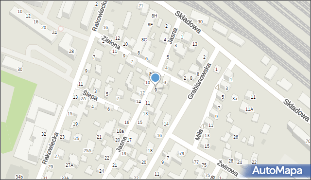 Siedlce, Jasna, 9, mapa Siedlce