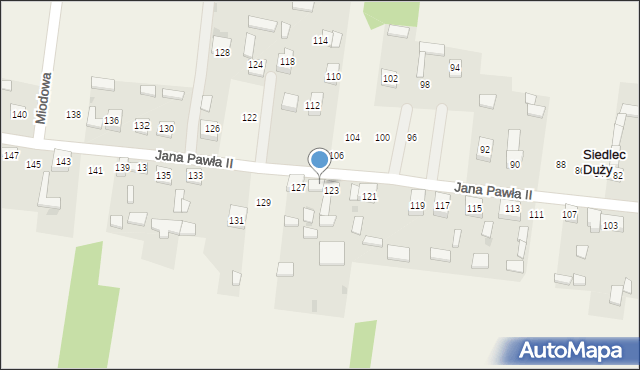 Siedlec Duży, Jana Pawła II, 125, mapa Siedlec Duży