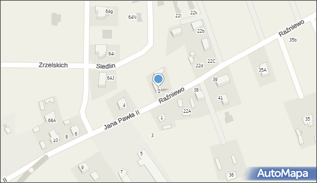 Siedlin, Jana Pawła II, 2, mapa Siedlin