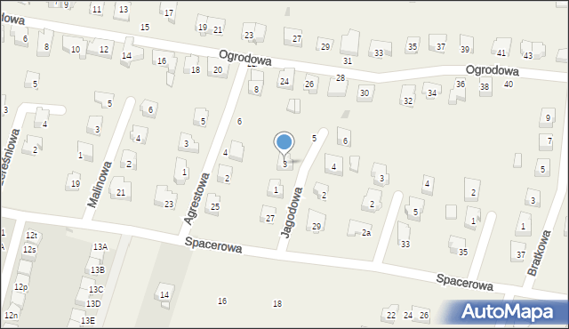 Siemianice, Jagodowa, 3, mapa Siemianice