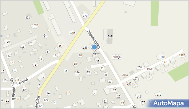 Sieniawa, Jagiellońska, 39, mapa Sieniawa