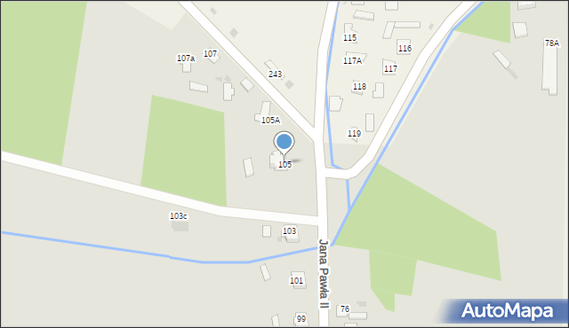 Sieniawa, Jana Pawła II, 105, mapa Sieniawa