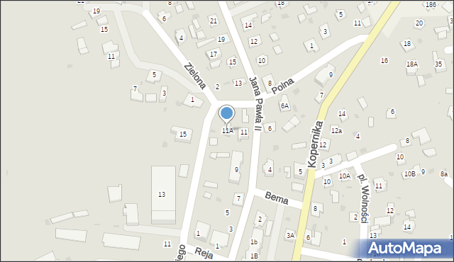 Sieniawa, Jana Pawła II, 11A, mapa Sieniawa