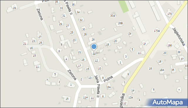 Sieniawa, Jana Pawła II, 14, mapa Sieniawa