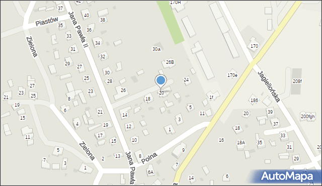 Sieniawa, Jana Pawła II, 20, mapa Sieniawa