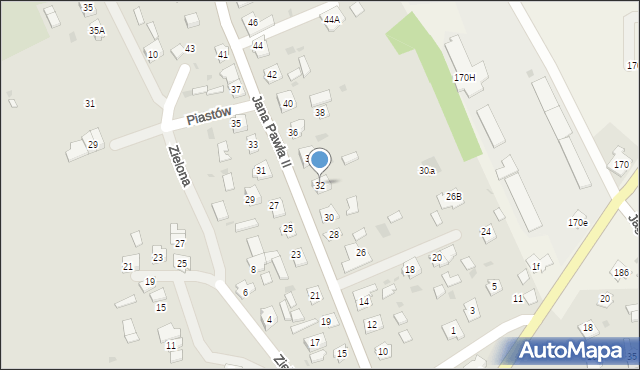 Sieniawa, Jana Pawła II, 32, mapa Sieniawa