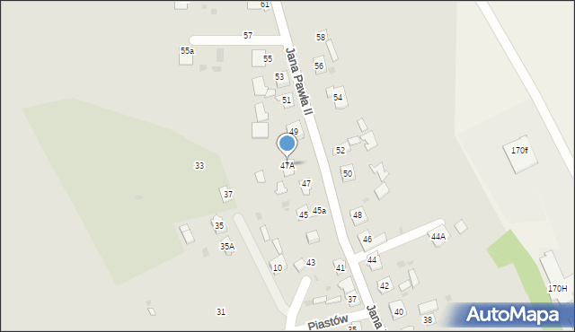 Sieniawa, Jana Pawła II, 47A, mapa Sieniawa