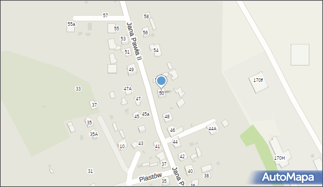 Sieniawa, Jana Pawła II, 50, mapa Sieniawa