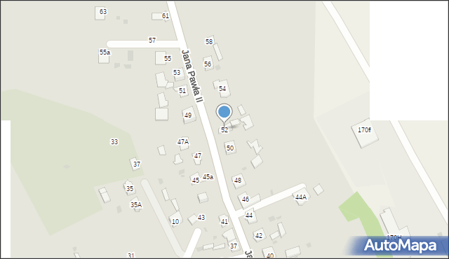 Sieniawa, Jana Pawła II, 52, mapa Sieniawa