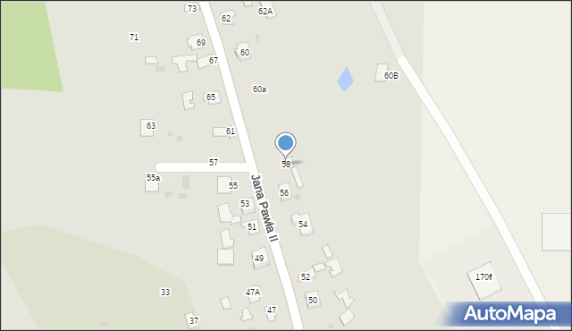 Sieniawa, Jana Pawła II, 58, mapa Sieniawa