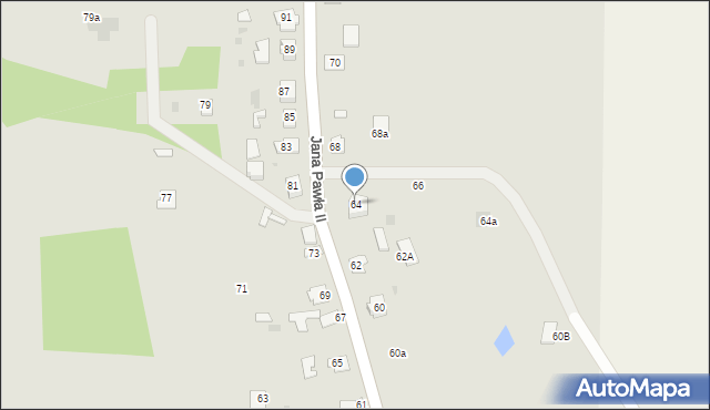 Sieniawa, Jana Pawła II, 64, mapa Sieniawa