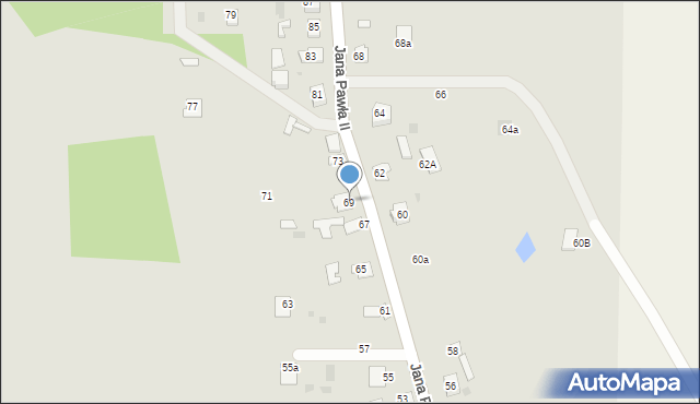 Sieniawa, Jana Pawła II, 69, mapa Sieniawa