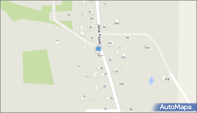 Sieniawa, Jana Pawła II, 73, mapa Sieniawa