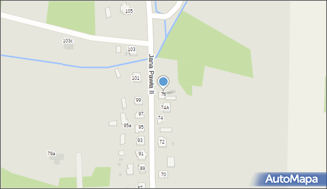 Sieniawa, Jana Pawła II, 76, mapa Sieniawa