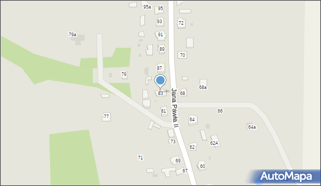 Sieniawa, Jana Pawła II, 83, mapa Sieniawa