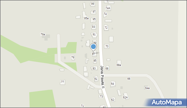 Sieniawa, Jana Pawła II, 87, mapa Sieniawa