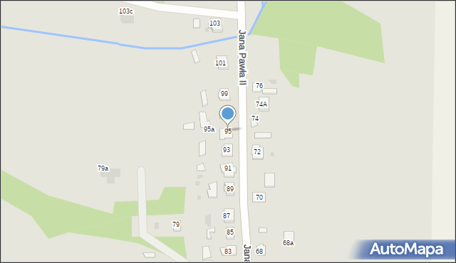 Sieniawa, Jana Pawła II, 95, mapa Sieniawa