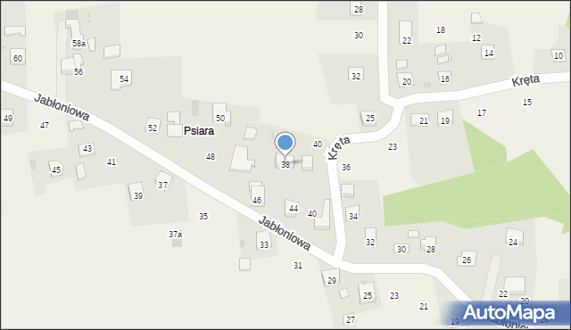 Siepraw, Jabłoniowa, 38, mapa Siepraw