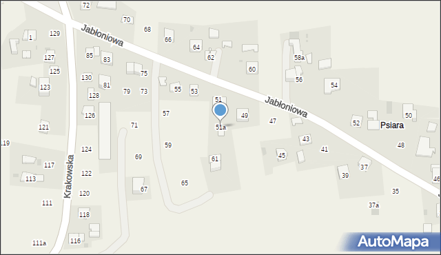 Siepraw, Jabłoniowa, 51a, mapa Siepraw