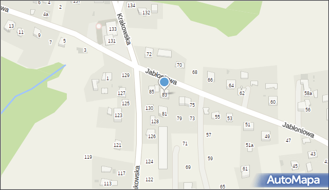 Siepraw, Jabłoniowa, 83, mapa Siepraw