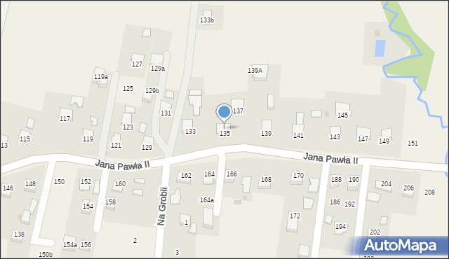 Siepraw, Jana Pawła II, 135, mapa Siepraw