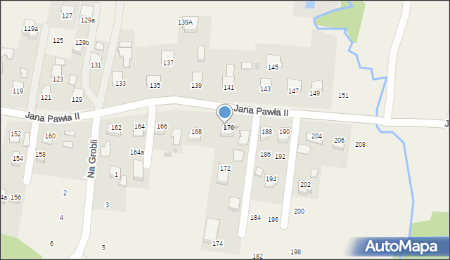 Siepraw, Jana Pawła II, 170, mapa Siepraw