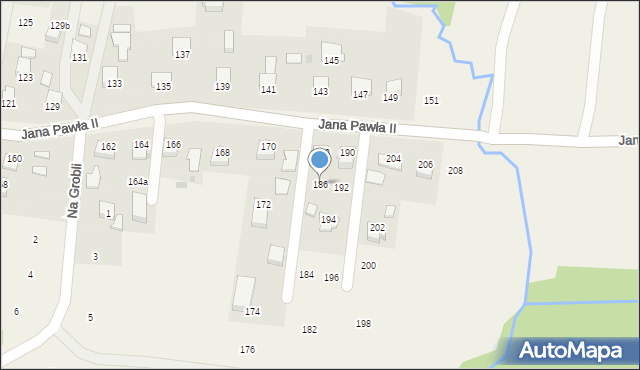 Siepraw, Jana Pawła II, 186, mapa Siepraw