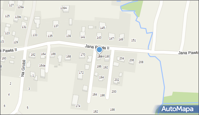 Siepraw, Jana Pawła II, 188, mapa Siepraw