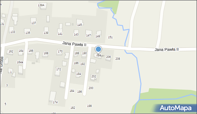 Siepraw, Jana Pawła II, 204, mapa Siepraw