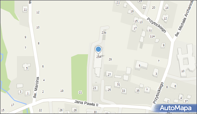 Siepraw, Jana Pawła II, 23A, mapa Siepraw