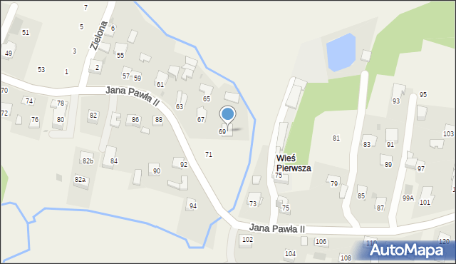 Siepraw, Jana Pawła II, 69, mapa Siepraw