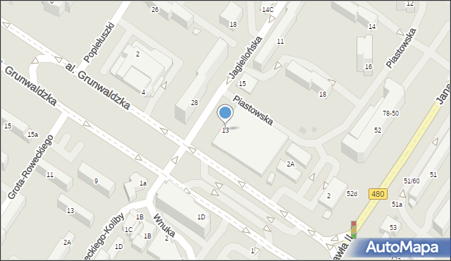 Sieradz, Jagiellońska, 13, mapa Sieradz