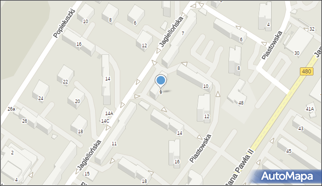 Sieradz, Jagiellońska, 9, mapa Sieradz