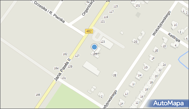 Sieradz, Jana Pawła II, 125, mapa Sieradz