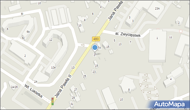 Sieradz, Jana Pawła II, 17, mapa Sieradz