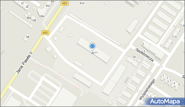 Sieradz, Jana Pawła II, 63, mapa Sieradz