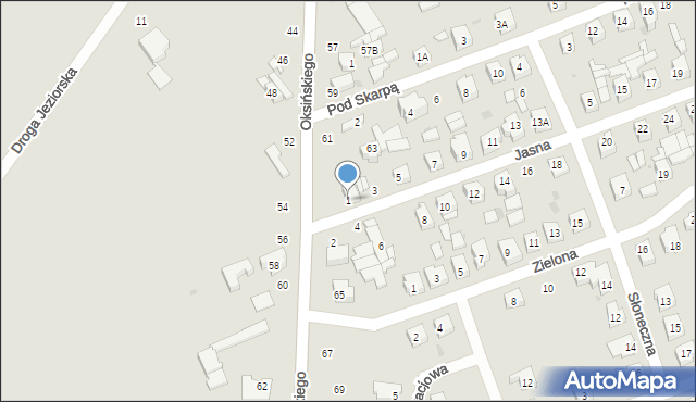 Sieradz, Jasna, 1, mapa Sieradz