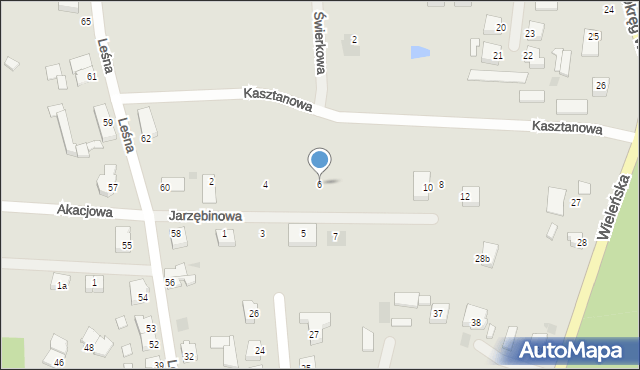 Sieraków, Jarzębinowa, 6, mapa Sieraków