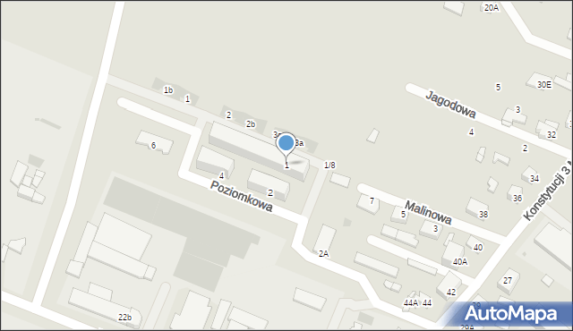 Sierpc, Jagodowa, 1, mapa Sierpc